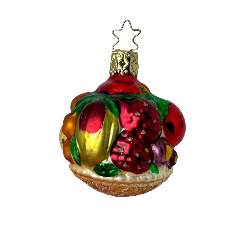 Inge Glas German Christmas Ornament Fruit Basket Generosity